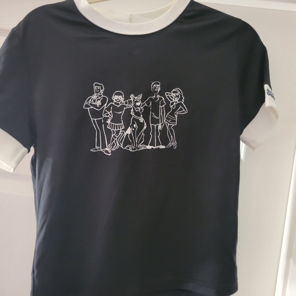 Womens Black and White Graphic Scooby Doo Shirt